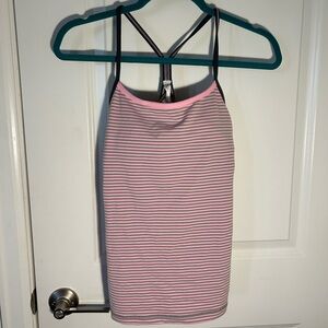 Pink and gray striped Lululemon tank size 8